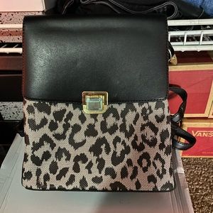 Leopard print bookbag